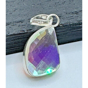 Mystic Quartz .925 Pendant Jewelry Size 6.87 GR 2"